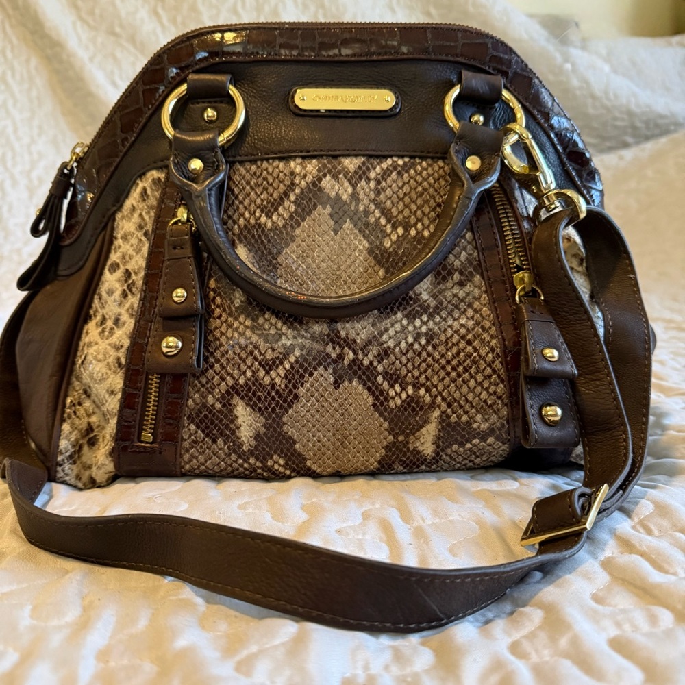 Chic Brown Cynthia Rowley  Snake Print Handbag